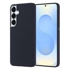 Samsung Galaxy S24 Plus Kılıf Kablosuz Şarj Özellikli Karbon Fiber Görünümlü Nekst Kapak