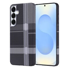 Samsung Galaxy S24 Plus Kılıf Kablosuz Şarj Özellikli Karbon Fiber Görünümlü Nekst Kapak