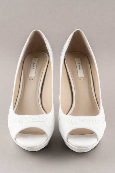 Zara Deri Topuklu Ayakkabı