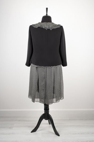 Özel Dikim - Tasarımcı Drita Puantiyeli Elbise Ceket Takım