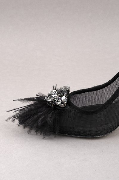 Beymen Collection Tüylü Taşlı Topuklu Ayakkabı