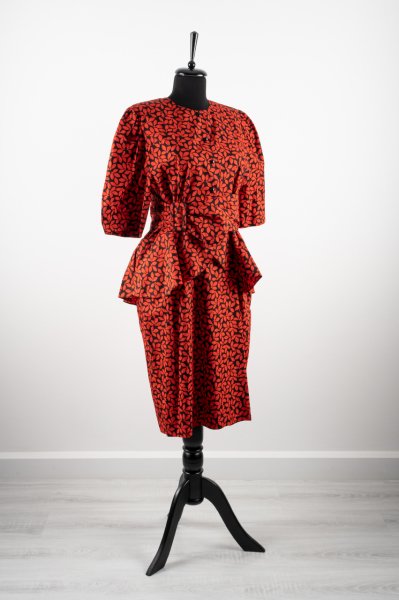 Fabris Muenchen 70's Vintage Fırfırlı Midi Elbise