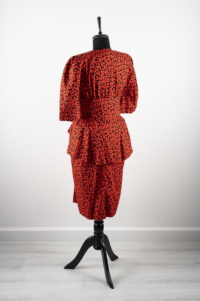 Fabris Muenchen 70's Vintage Fırfırlı Midi Elbise