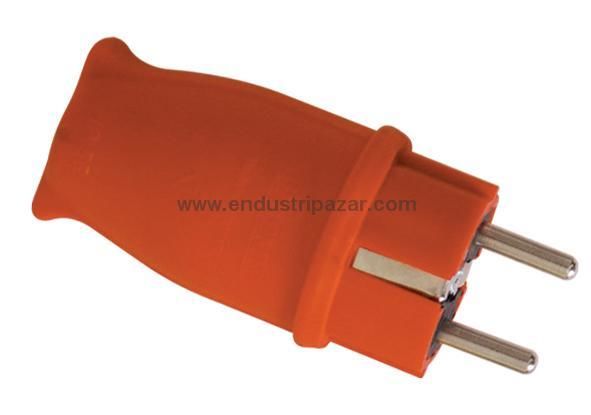 1*16A KAUÇUK MONOFAZE DÜZ FİŞ TURUNCU IP44 BEMİS BV4-1402-2011