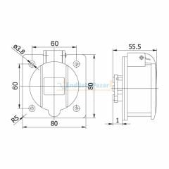 3*16A Kauçuk Makine Prizi 401040 METE ENERJİ