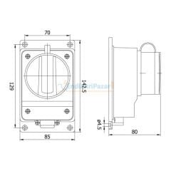 3*32A Kauçuk Duvar Prizi 401031 METE ENERJİ