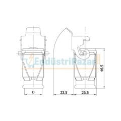 3*10A Uzatma Prizi (Yandan Kablo Girişli) IP65 403252S METE ENERJİ