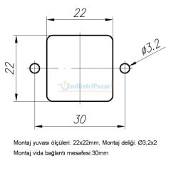 3*10A Makine Prizi (Yandan Kablo Girişli) IP65 403253S METE ENERJİ