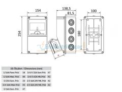 V Otomat Raylı 1 Klemensli Kombinasyon IP44 BD5-2000-0000 BEMİS