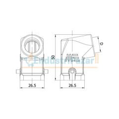 4*10A Eğik Fiş (Arkadan Kablo Girişli) IP65 403271 METE ENERJİ