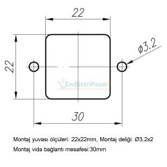 5*10A Makine Prizi (Yandan Kablo Girişli) IP65 403010S METE ENERJİ