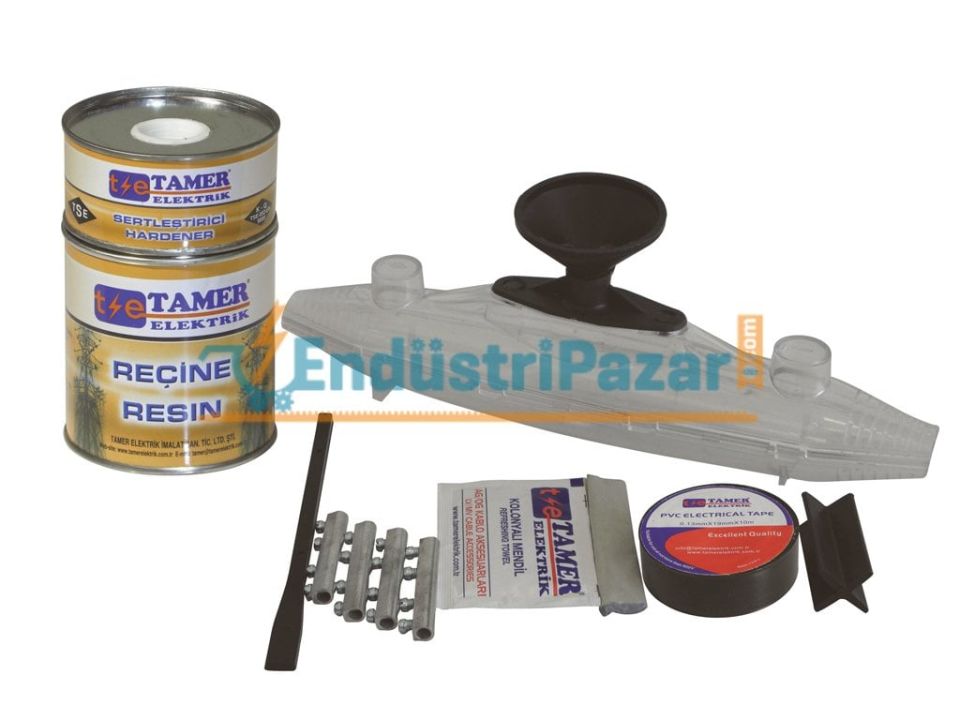 4*25 KESİTLİ İLETKENLER İÇİN NO:1 DÜZ TİP ŞEFFAF REÇİNELİ KABLO EK MUFU 0,6-1kV ŞE1 425 TAMER
