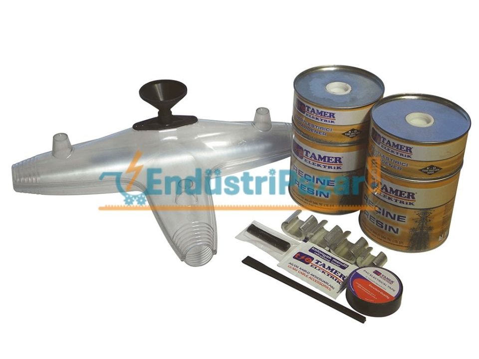 4*50 KESİTLİ İLETKENLER İÇİN NO:2 T TİP ŞEFFAF REÇİNELİ KABLO EK MUFU 0,6-1kV TE1 450 TAMER