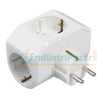 Yonca Plus Beyaz Üçlü Topraklı Priz 90303003 VİKO
