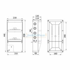 210*440*114mm Kombinasyon Kutusu (2*10) 650°C IP66 40209005 METE ENERJİ