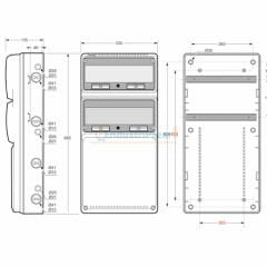 685-330*150mm Kombinasyon Kutusu (2*16lı) IP65 T3977 METE ENERJİ