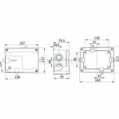 110*150*70mm Termoplastik Buat (Şeffaf Kapak) IP67 40201507 METE ENERJİ