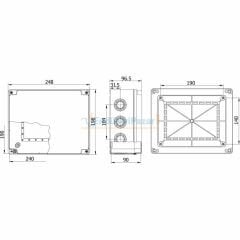 190*240*90mm Termoplastik Buat (Şeffaf Kapak) IP67 40208007 METE ENERJİ