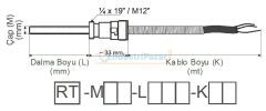 RT-M06-L050-K03 DALMA BOYU 50MM TÜP ÇAPI 6MM M12 KONNEKTÖRLÜ 3MT KABLOLU BAYONET PT-100 EMKO