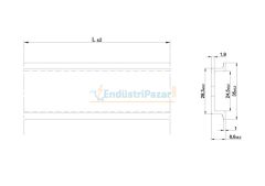 35*7,5 Düz Alüminyum Montaj Rayı 2mt 1100067 ONKA-4123 ONKA