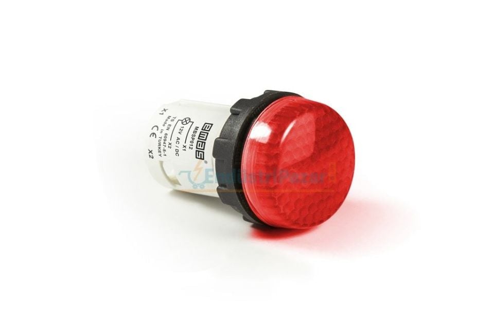 Ledli Sinyal Lambası 12V AC/DC Kırmızı MBSP012K EMAS
