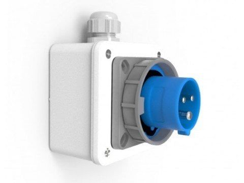3*16A 220V DÜZ DUVAR FİŞİ CEE NORM 2P+E IP67 BC1-1403-7210 BEMİS