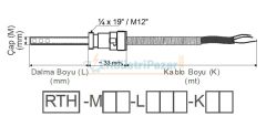 RTH-M06-L040-K03 DALMA BOYU 40MM TÜP ÇAPI 6MM 1/4*19`` KONNEKTÖRLÜ 3MT KABLOLU HAVA TİP BAYONET PT-100 EMKO