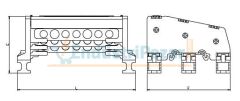 2/8 10 Delikli 250A 3 Kutup Dağıtıcı Ünite (Kapaklı Sistem) Yüksek Model 1080077 ONKA-2187