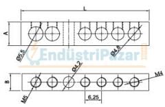 2/40 42 DELİKLİ PANO TOPRAKLAMA KLEMENSİ (6,5*9mm Kesit) 80 AMPER 1080107 ONKA-2007