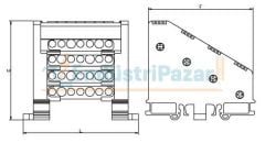 2/13 15 Delikli 160A 4 Kutup Dağıtıcı Ünite (Kapaklı Sistem) Yüksek Model 1080054 ONKA-2114