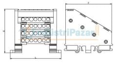 2/20 22 Delikli 160A 4 Kutup Dağıtıcı Ünite (Kapaklı Sistem) Yüksek Model 1080055 ONKA-2115