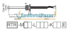 RTR-M06-L150-K01.1 DALMA BOYU 150MM TÜP ÇAPI 6MM 1/2`` REKORLU 1MT KABLOLU BAYONET PT-100 AISI304 EMKO