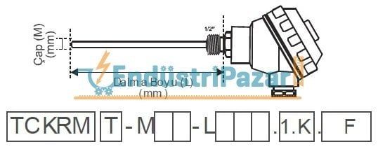 TCKRM-M06-L200.1.K DALMA BOYU 200MM ÇAP 6MM K TİPİ SICAKLIK SENSÖRÜ INCONEL600 EMKO