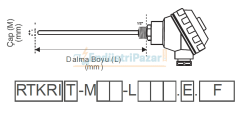 RTKRI-M10-L050.1 DALMA BOYU 50MM ÇAP 10MM KAFALI TİP PT-100 REKORLU İNSETLİ AISI316 EMKO