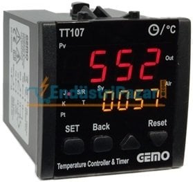 TT107A-24V-S DAHİLİ ZAMAN RÖLELİ SICAKLIK KONTROL CİHAZI GEMO