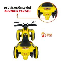 Uj Toys Müzikli ve Led Işıklı Akülü Atv 6V Safari-Sarı