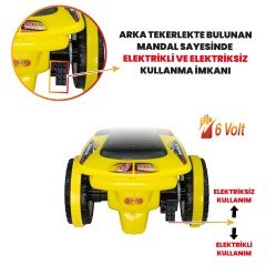 Uj Toys Müzikli ve Led Işıklı Akülü Atv 6V Safari-Sarı