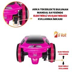 Uj Toys Müzikli ve Led Işıklı Akülü Atv 6V Safari-Pembe