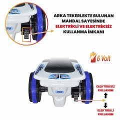 Uj Toys Müzikli ve Led Işıklı Akülü Atv 6V Ranger-Beyaz Polis