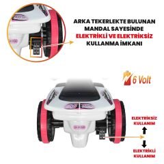 Uj Toys Müzikli ve Led Işıklı Akülü Atv 6V Ranger-Beyaz Prenses