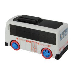 Uj Toys Sesli ve Işıklı Çarp Dön Sevimli Ambulans-Beyaz