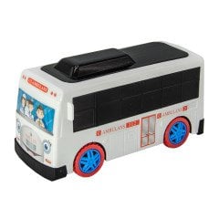 Uj Toys Sesli ve Işıklı Çarp Dön Sevimli Ambulans-Beyaz