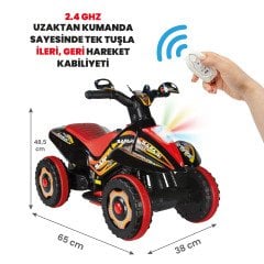 Uj Toys Uzaktan Kumandalı Akülü Atv 6V Ranger-Siyah