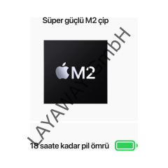 Apple MacBook Air M2 Çip 8GB 256GB SSD macOS 13''