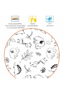 Boyanabilir Masa Örtüsü 100x140cm Hayvanlar Alemi