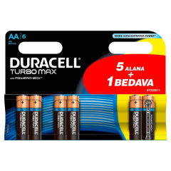 Duracell Turbo Max AA  Kalem Pil 6'lı Paket