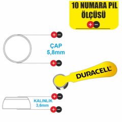 Duracell Activair 10 Numara İşitme Cihazı Pili 5'li Kart