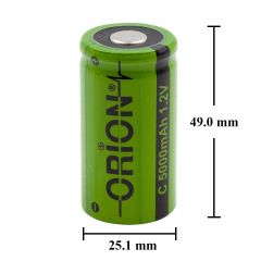 Orion 1.2V Ni-Mh C Orta Boy 5000mAh Şarj Edilebilir Pil