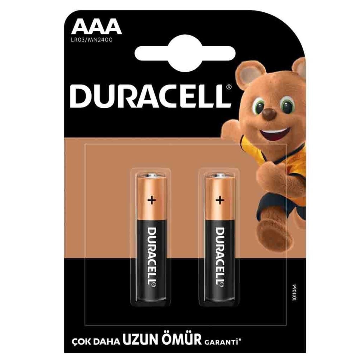 Duracell LR03/MN2400 Alkalin AAA İnce Kalem Pil 2'li Paket