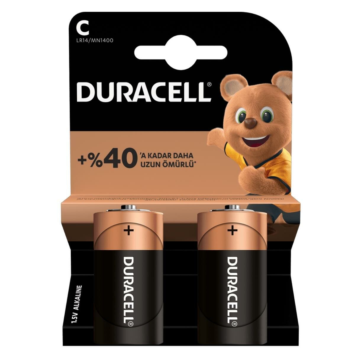 Duracell LR14/MN1400 Alkalin C Orta Boy Pil 2'li Paket
